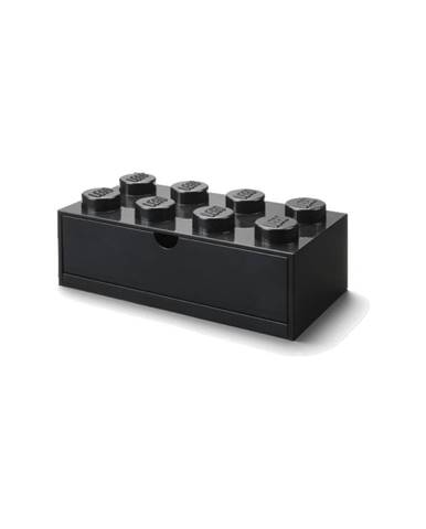 Čierny stolový box so zásuvkou LEGO® Brick, 31,6 x 11,3 cm