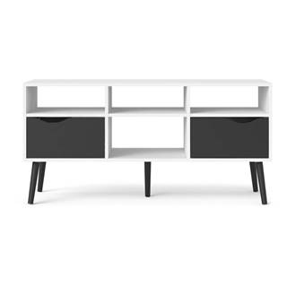 Tvilum Čierno-biely TV stolík  Oslo, 117 x 57 cm, značky Tvilum