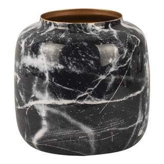 PT LIVING Čierno-biela železná váza  Marble, výška 19,5 cm, značky PT LIVING