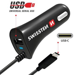 Nabíjačka CL Swissten USB-C A USB 2