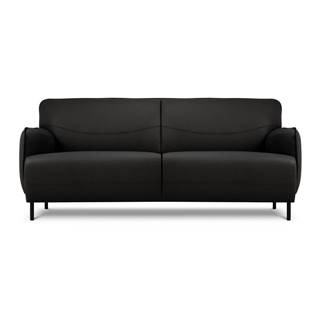 Čierna kožená pohovka Windsor & Co Sofas Neso, 175 x 90 cm
