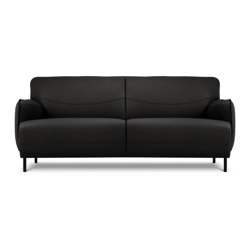 Windsor & Co Sofas Čierna kožená pohovka  Neso, 175 x 90 cm, značky Windsor & Co Sofas