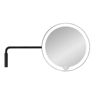 Čierne nástenné kozmetické zrkadlo s LED podsvietením Blomus Modo