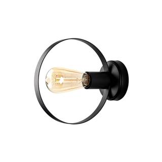 Čierne nástenné svietidlo Squid Lighting Circle, výška 20 cm