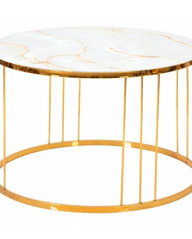 Konferenčný stolík v zlatej farbe Mauro Ferretti Simple Paris, ⌀ 70 cm