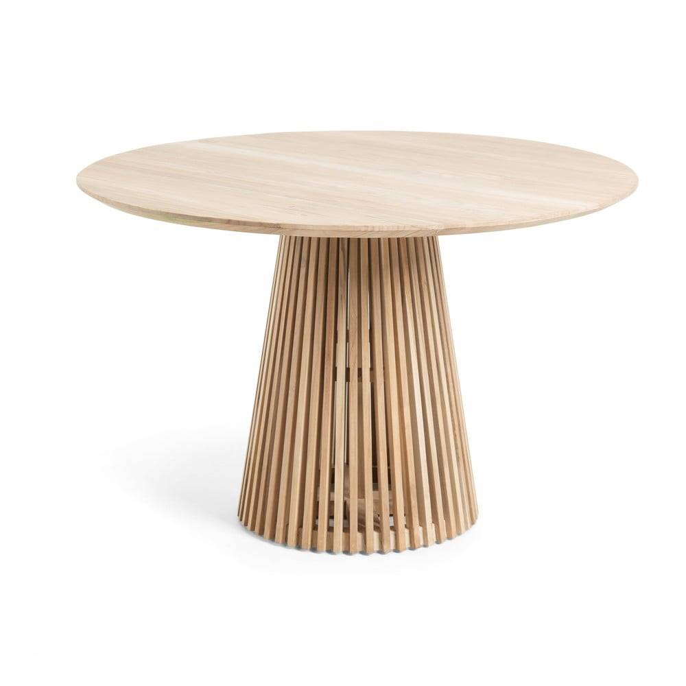 Kave Home Jedálenský stôl z teakového dreva  Irune, ø 120 cm, značky Kave Home