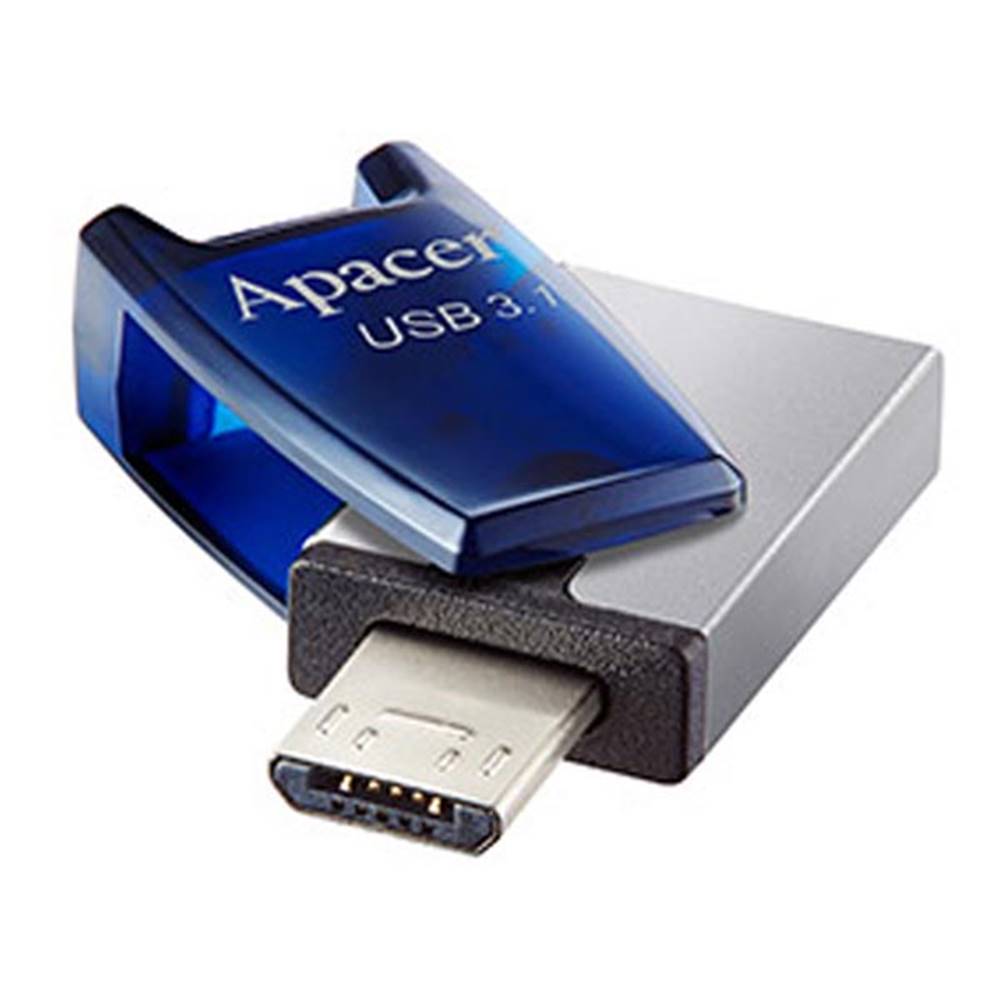 APACER Apacer USB flash disk OTG, USB 3.0, 64GB, AH179, modrý, AP64GAH179U-1, USB A / USB Micro B, s otočnou krytkou, značky APACER