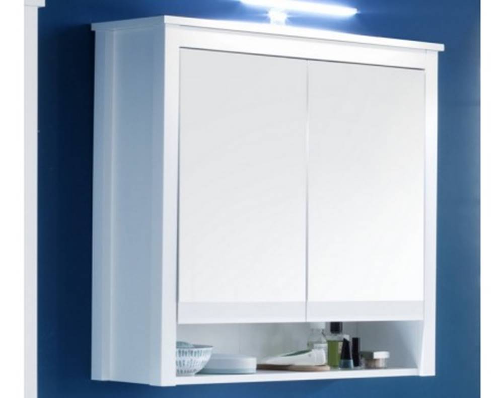 ASKO - NÁBYTOK Kúpeľňová skrinka so zrkadlom Ole, biela, šírka 81 cm, značky ASKO - NÁBYTOK