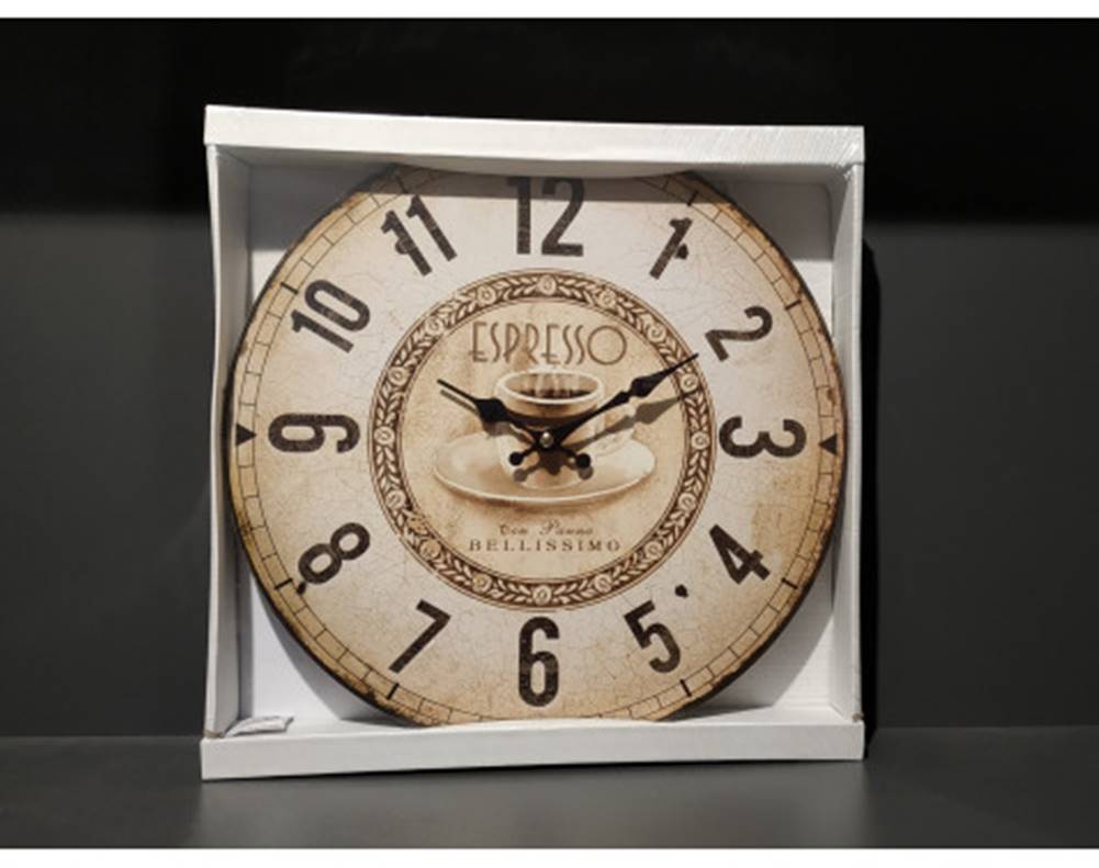 ASKO - NÁBYTOK Nástenné hodiny Espresso, 33 cm, značky ASKO - NÁBYTOK