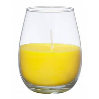 Sviečka v skle Žltá, 10 cm