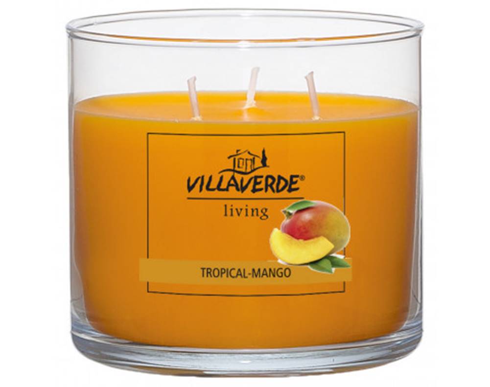ASKO - NÁBYTOK Vonná sviečka v skle Tropické mango, oranžová, značky ASKO - NÁBYTOK