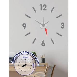 ASKO - NÁBYTOK Nalepovacie hodiny Galant 60 cm, šedé, značky ASKO - NÁBYTOK