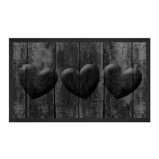 Čierna rohožka Hanse Home Heart, 45 x 75 cm