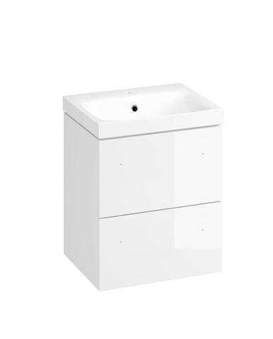 Kúpeľňová skrinka s umývadlom Cersanit Medley 50x59x40 cm biela lesk S801-353-DSM