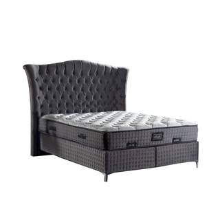 Kondela Boxspringová posteľ 160x200 sivá MERSIA, značky Kondela