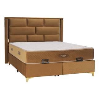 Kondela Boxspringová posteľ 160x200 svetlohnedá GOLDBIA, značky Kondela