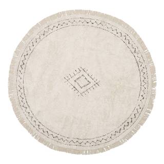 Béžový ručne tkaný bavlnený koberec Westwing Collection Fionn, ø 150 cm