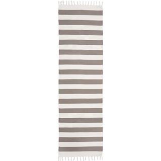 Béžovo-sivý ručne tkaný bavlnený behúň Westwing Collection Blocker, 70 x 250 cm