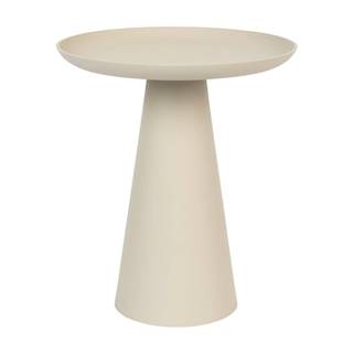 Béžový hliníkový odkladací stolík White Label Ringar, ø 39,5 cm