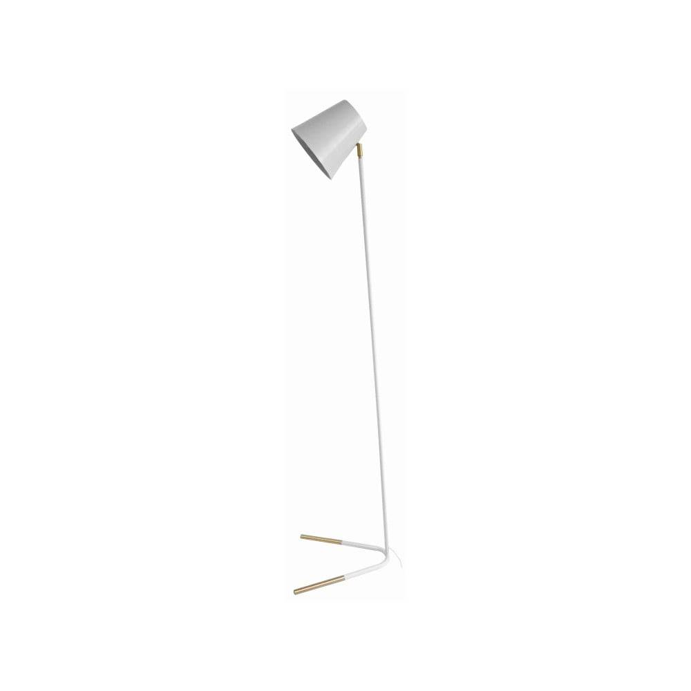 Leitmotiv Biela voľne stojacia lampa s detailmi v zlatej farbe  Noble, značky Leitmotiv