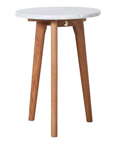 Odkladací stolík s doskou v dekore kameňa Zuiver, Ø 32 cm