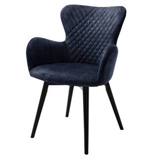 Jedálenská stolička SARANDER II buk čierna/amour modrá