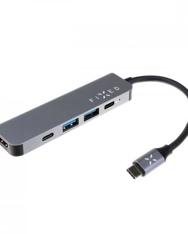 FIXED FIXHU-MN-GR 5-PORTOVY HLINIKOVY USB-C HUB MINI PRE NOTEBOOKY A TABLETY, SIVY