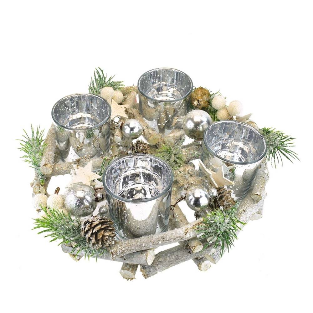 Gedy Adventný ratanový svietnik Invierno sivá, pr. 23 cm, značky Gedy