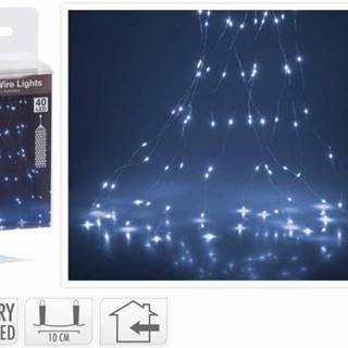 Svetlo vianočné kaskáda 40 LED studené biele, baterky, vnútorné