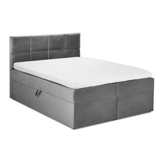 Mazzini Beds Sivá zamatová dvojlôžková posteľ  Mimicry, 160 x 200 cm, značky Mazzini Beds