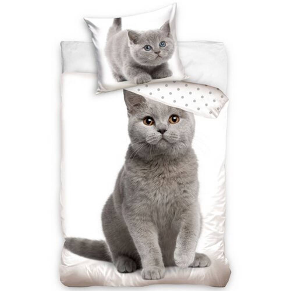 Bellatex TipTrade Bavlnené obliečky Mačka a mačiatko, 140 x 200 cm, 70 x 90 cm, značky Bellatex