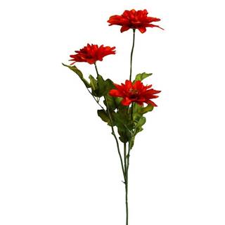 Umelá georgína, 3 kvety na stonke, v. 64 cm, tehlová