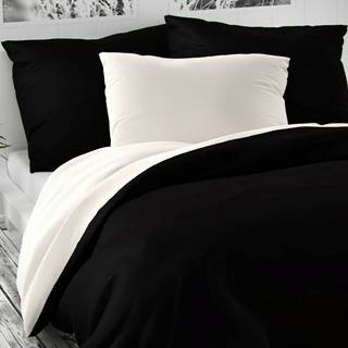 Kvalitex  Saténové obliečky Luxury Collection čierna / biela, 240 x 200 cm, 2 ks 70 x 90 cm, značky Kvalitex