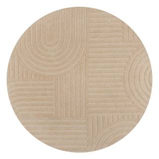 Béžový vlnený okrúhly koberec ø 160 cm Zen Garden - Flair Rugs