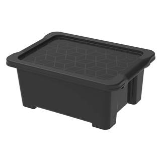 Rotho Lesklo čierny plastový úložný box s vekom Evo Easy - , značky Rotho