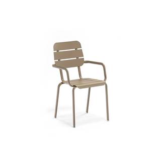 Ezeis Súprava 4 hnedých kovových stoličiek s podrúčkami  Alicante, značky Ezeis