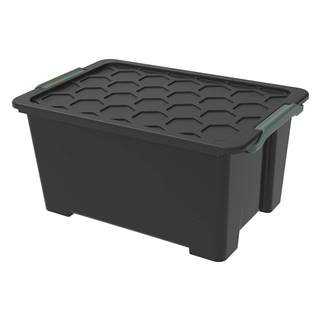 Rotho Lesklo čierny plastový úložný box s vekom Evo Safe - , značky Rotho