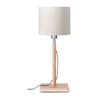 Good&Mojo Stolová lampa so svetlobéžovým tienidlom a konštrukciou z bambusu  Fuji, značky Good&Mojo