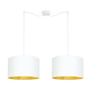 Biele dvojité stropné svietidlo s vnútrajškom v zlatej farbe Sotto Luce Mika