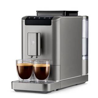 Plnoautomatický kávovar Tchibo „Esperto2 Caffè“, titánový strieborný + 1 kg kávy Barista pre držiteľov TchiboCard&