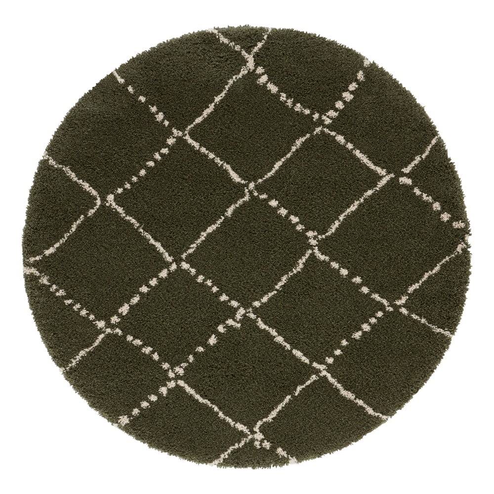 Mint Rugs Zelený koberec  Hash, ⌀ 160 cm, značky Mint Rugs