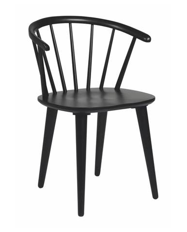 Čierna jedálenská stolička z dreva kaučukovníka Rowico Carmen