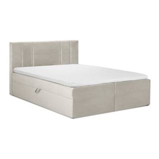 Mazzini Beds Béžová zamatová dvojlôžková posteľ  Afra, 200 x 200 cm, značky Mazzini Beds