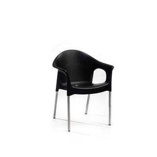 Čierna plastová záhradná stolička Lisa - Rojaplast