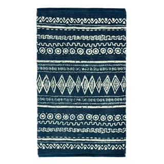 Webtappeti Modro-biely bavlnený koberec  Ethnic, 55 x 110 cm, značky Webtappeti
