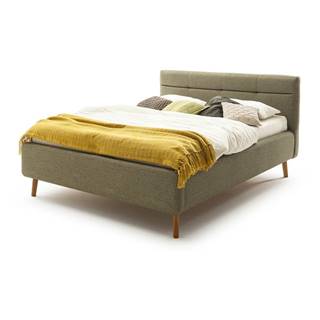 Meise Möbel Zelená čalúnená dvojlôžková posteľ s úložným priestorom s roštom 180x200 cm Lotte - , značky Meise Möbel