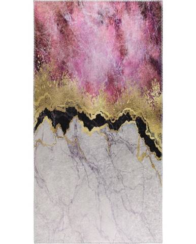 Bielo-ružový umývateľný koberec behúň 80x200 cm – Vitaus