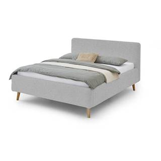 Meise Möbel Sivá čalúnená dvojlôžková posteľ s úložným priestorom s roštom 160x200 cm Mattis - , značky Meise Möbel