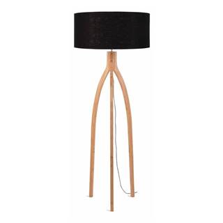 Good&Mojo Stojacia lampa s čiernym tienidlom a konštrukciou z bambusu  Annapurna, značky Good&Mojo
