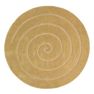 Béžový vlnený koberec Think Rugs Spiral, ⌀ 180 cm